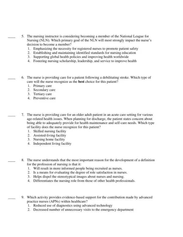 Test Bank For Basic Nursing Thinking 2 Detailed nursing answer rationales explaining correct responses and clinical reasoning from basic nursing exam materials