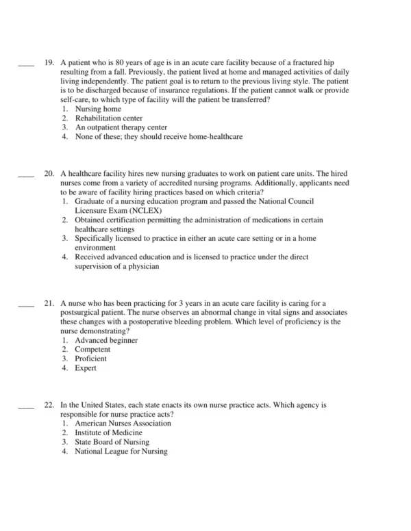 Test Bank For Basic Nursing Thinking 5 Case-based nursing scenarios and situational judgment questions enhancing clinical decision-making skills