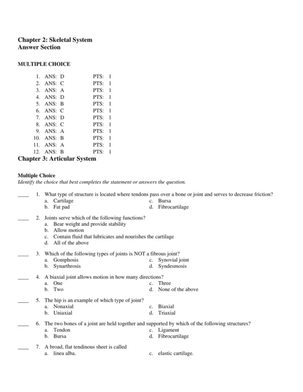 Test Bank For Clinical Kinesiology And Anatomy 6th Edition Lynn S. Lippert 5 Kinesiology multiple choice exam questions focused on joint mechanics and muscle movement principles