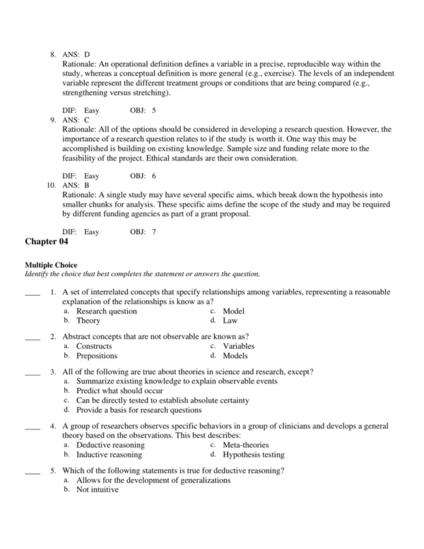 Test Bank For Foundations Of Clinical Research 10 Comprehensive nursing research review materials focusing on study reliability, validity, and evidence-based care principles
