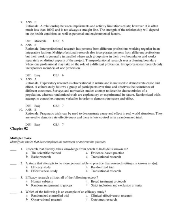 Test Bank For Foundations Of Clinical Research 4 Evidence-based nursing study materials and exam practice questions designed for clinical research preparation