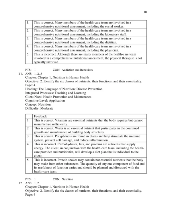 Test Bank For Lutz's Nutrition And Diet Therapy 8th Edition Erin E. Mazur 10 Comprehensive nutrition exam preparation materials including applied diet therapy questions and rationales