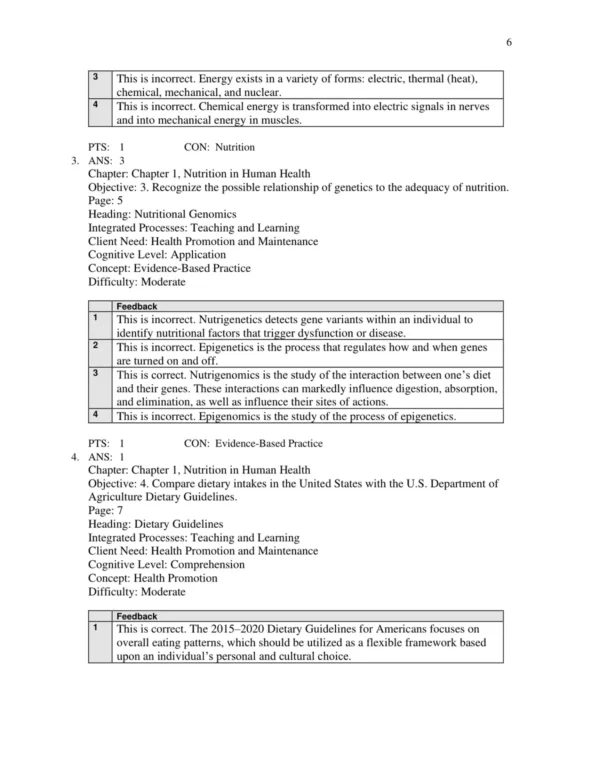 Test Bank For Lutz's Nutrition And Diet Therapy 8th Edition Erin E. Mazur 6 Nutrition and diet therapy multiple choice questions focusing on nutrients and metabolism for exam preparation