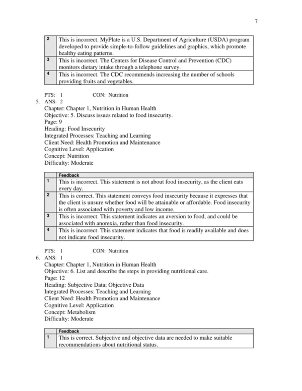 Test Bank For Lutz's Nutrition And Diet Therapy 8th Edition Erin E. Mazur 7 Nutrition and diet therapy multiple choice questions focusing on nutrients and metabolism for exam preparation