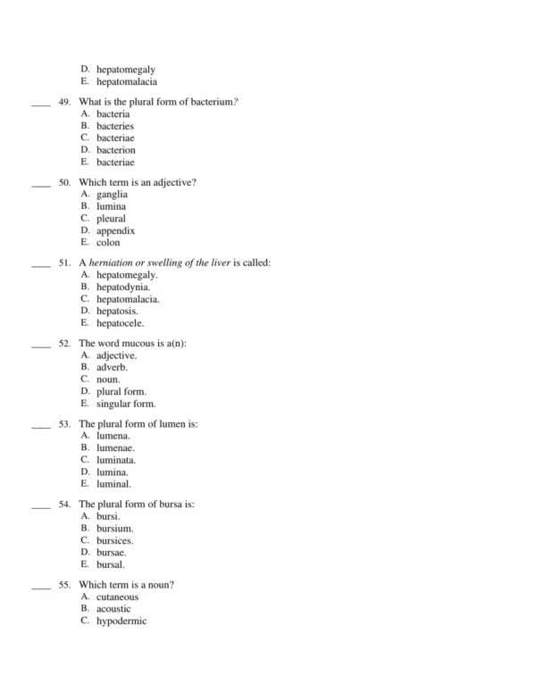 Chapter-specific terminology quizzes reinforcing understanding of body system vocabulary