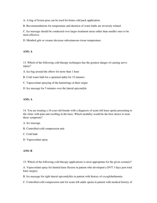 Test Bank For Michlovitz's Modalities 8 Chapter-based physical therapy exam questions aligned with current clinical guidelines and therapeutic standards
