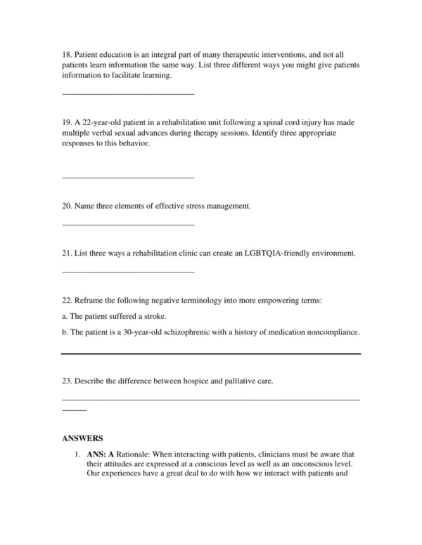 Test Bank For Mobility In Context 4 Clinical practice scenarios and mobility skill exercises designed for healthcare and physical therapy exam preparation