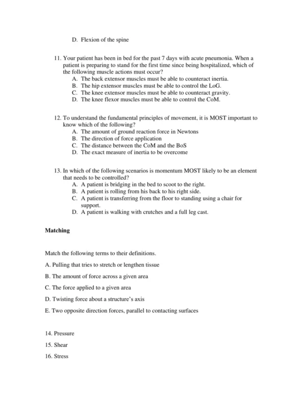 Test Bank For Mobility In Context 9 Practice-based mobility scenarios for clinical reasoning and patient care improvement