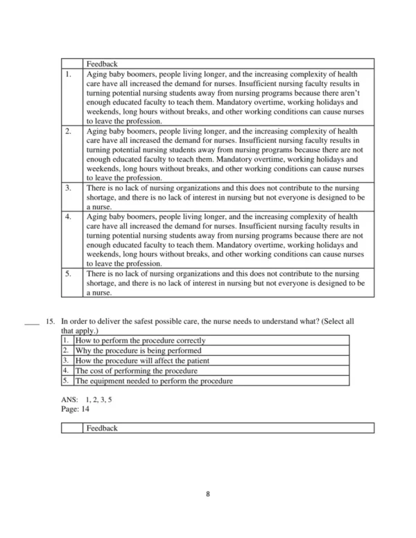 Test Bank For Nursing Leadership 8 Chapter-organized leadership management content with review questions on teamwork and collaboration