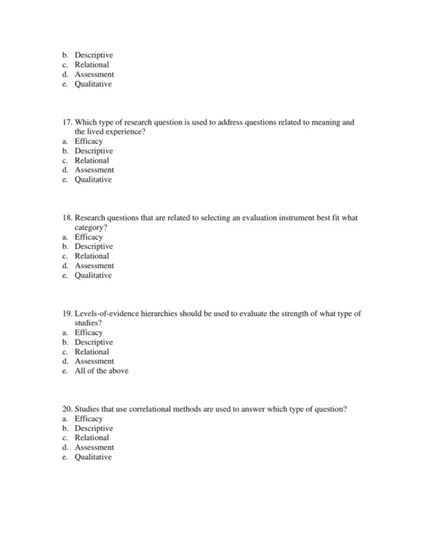 Nursing exam preparation materials emphasizing clinical reasoning, research integration, and evidence-based practice applications