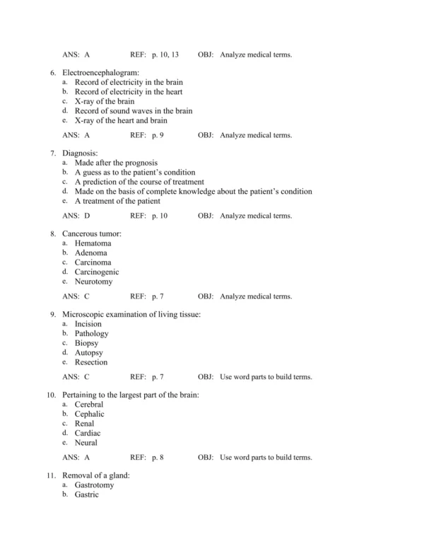 The Language of Medicine 12th Edition by Davi-Ellen Chabner Test Bank_Page2.webp-002 Detailed answer rationales explaining correct terminology usage and medical word meanings