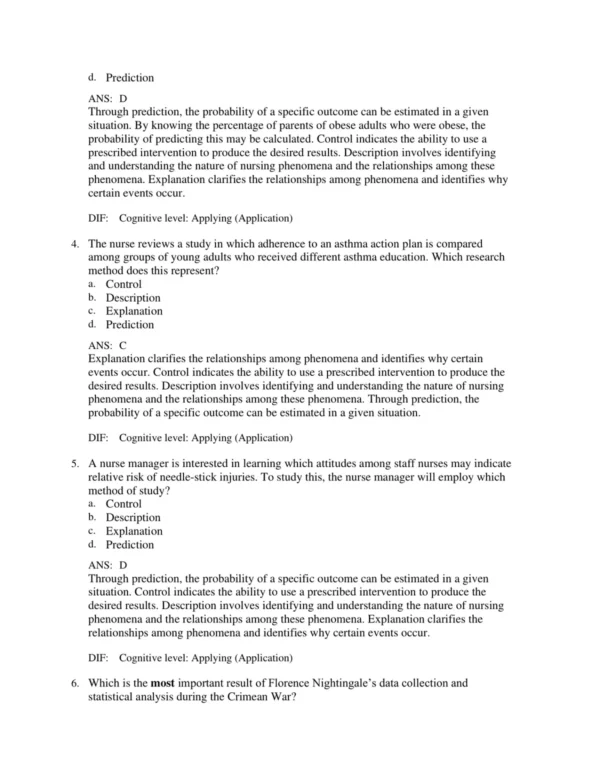 Comprehensive chapter-based questions on nursing research methods