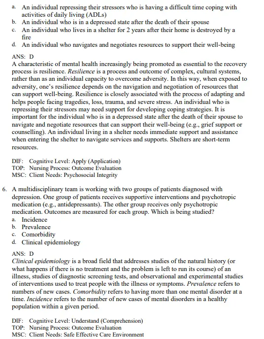 Test Bank For Varcarolis's Canadian Psychiatric Mental Health Nursing 3rd Edition Pollard