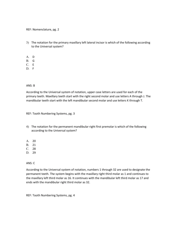 Wheeler's Dental Anatomy, Physiology and Occlusion 9th Edition Stanley Nelson Test Bank_Page2.webp-002 Answer rationales explaining correct tooth anatomy responses and occlusal principles