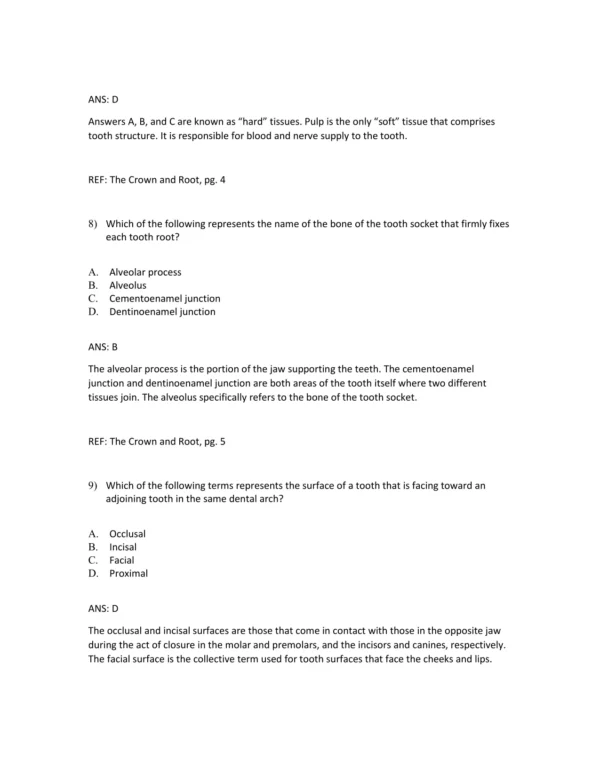 Wheeler's Dental Anatomy, Physiology and Occlusion 9th Edition Stanley Nelson Test Bank_Page4.webp-004 Dental exam practice questions with diagrams and occlusion study materials for students