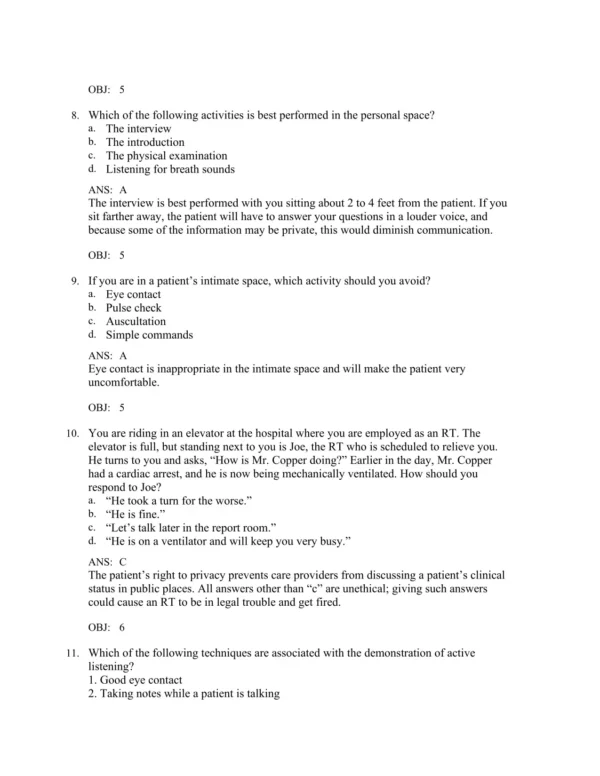 Wilkins' Clinical Assessment in Respiratory 3 Detailed respiratory care answer rationales explaining correct responses and key clinical concepts