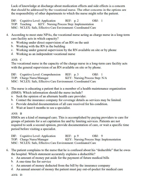 deWit’s Medical-Surgical Nursing 4th Edition by Holly Stromberg Test Bank 2 Detailed answer rationales explaining correct and incorrect responses in medical surgical exam questions