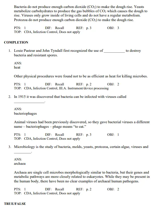 Chapter-based infection control exam questions organized for dental team learning and review
