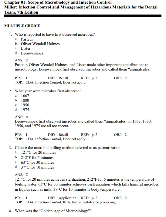 Dental exam preparation materials with practice questions and safety scenarios for infection control mastery