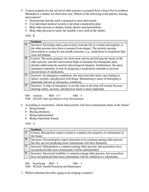 Gerontological Nursing and Healthy Aging 2nd Canadian Edition testbank22 Test Bank For Ebersole and Hess Gerontological Nursing and Healthy Aging 2nd Canadian Edition Touhy