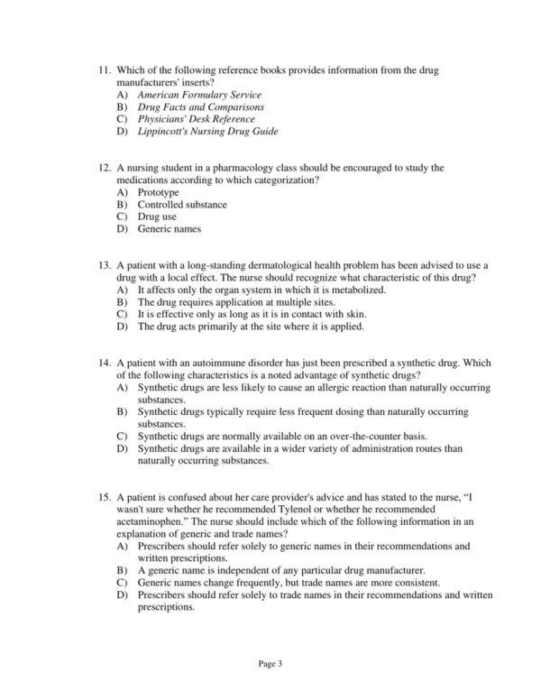 Test Bank For Abrams' Clinical Drug Therapy 10th Edition Geralyn Frandsen