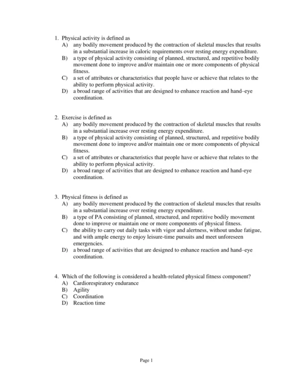 Test Bank For Acsm's Guidelines For Exercise Testing And Prescription Tenth Edition Acsm