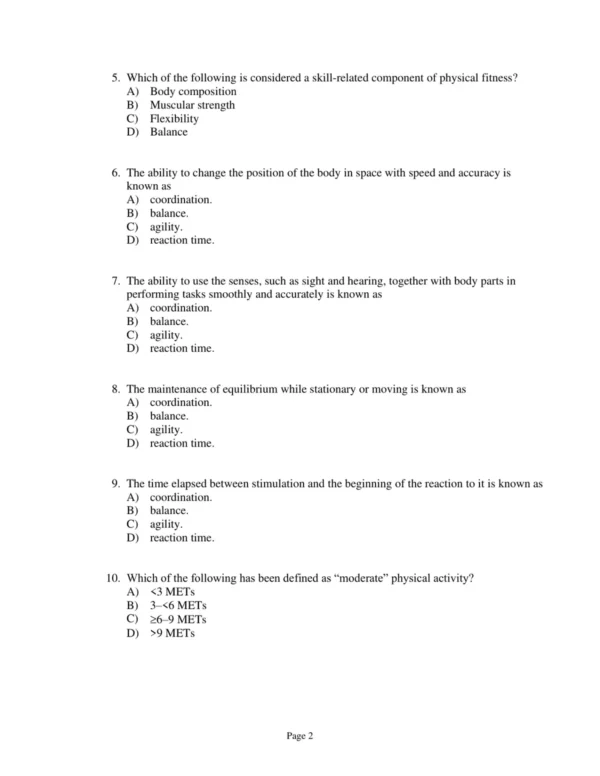 Test Bank For Acsm's Guidelines For Exercise Testing And Prescription Tenth Edition Acsm