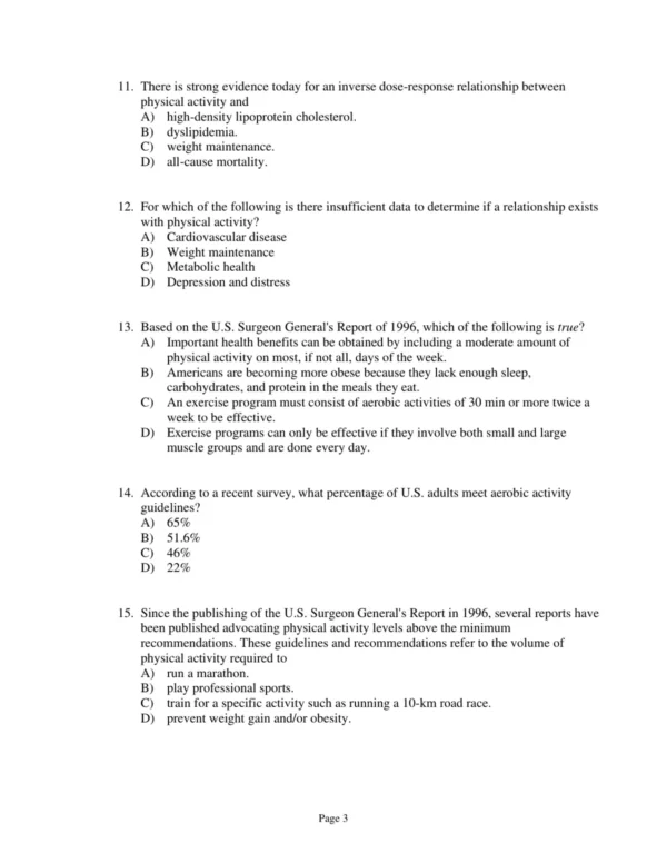 Test Bank For Acsm's Guidelines For Exercise Testing And Prescription Tenth Edition Acsm