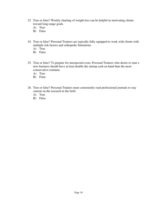 Test Bank For Acsm's Health Related Physical Fitness Assessment Manual Fifth Edition Acsm 10 Test Bank For Acsm's Health Related Physical Fitness Assessment Manual Fifth Edition Acsm