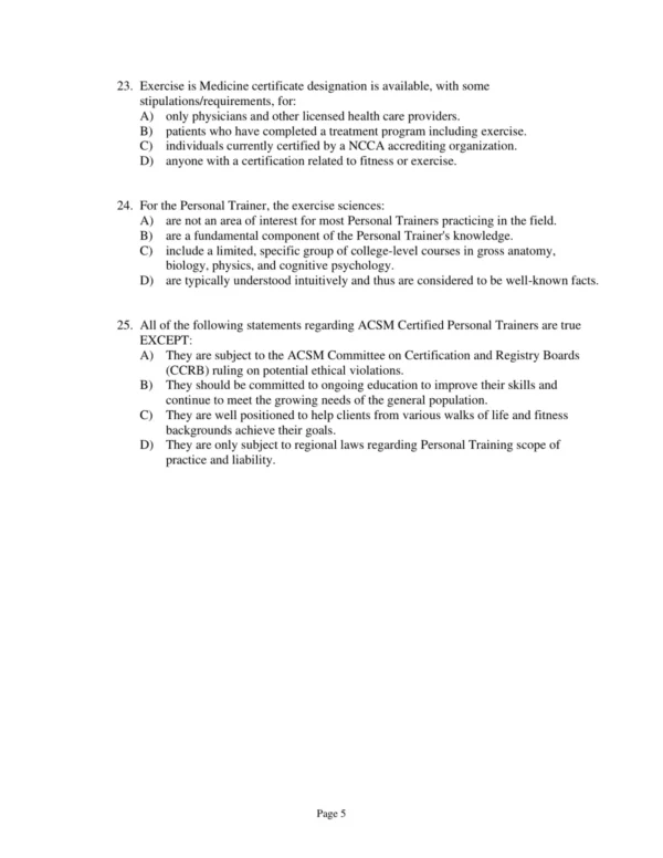 Test Bank For Acsm's Health Related Physical Fitness Assessment Manual Fifth Edition Acsm 5 Test Bank For Acsm's Health Related Physical Fitness Assessment Manual Fifth Edition Acsm