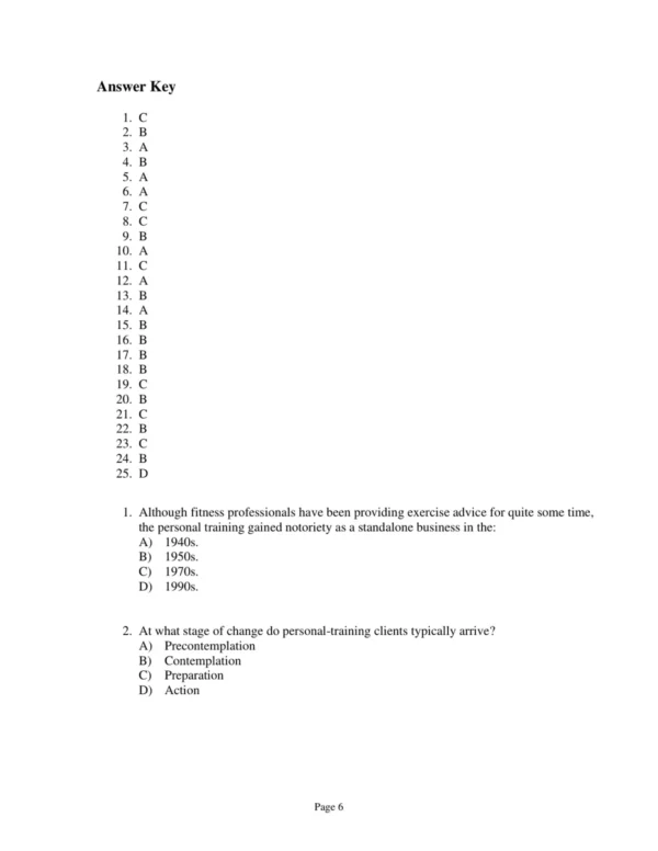 Test Bank For Acsm's Health Related Physical Fitness Assessment Manual Fifth Edition Acsm 6 Test Bank For Acsm's Health Related Physical Fitness Assessment Manual Fifth Edition Acsm