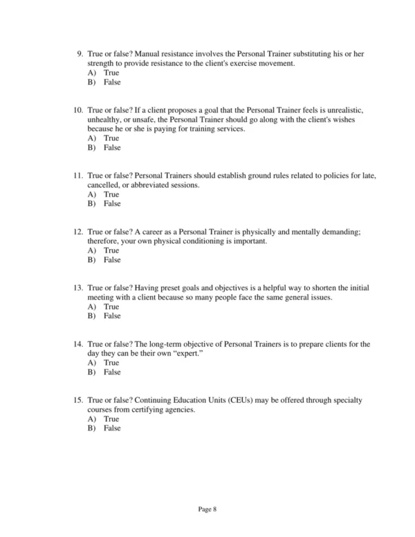 Test Bank For Acsm's Health Related Physical Fitness Assessment Manual Fifth Edition Acsm 8 Test Bank For Acsm's Health Related Physical Fitness Assessment Manual Fifth Edition Acsm