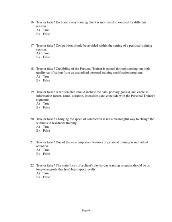 Test Bank For Acsm's Health Related Physical Fitness Assessment Manual Fifth Edition Acsm 9 Test Bank For Acsm's Health Related Physical Fitness Assessment Manual Fifth Edition Acsm