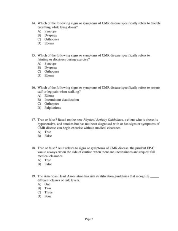 Test Bank For Acsm's Resources For The Exercise Physiologist A Practical Guide For The Health Fitness Professional Second Edition Acsm