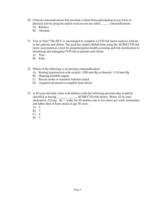 Test Bank For Acsm's Resources For The Exercise Physiologist A Practical Guide For The Health Fitness Professional Second Edition Acsm