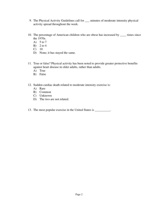Test Bank For Acsm's Resources For The Health Fitness Specialist American College Of Sports Medicine