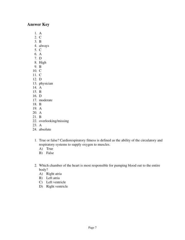 Test Bank For Acsm's Resources For The Health Fitness Specialist American College Of Sports Medicine