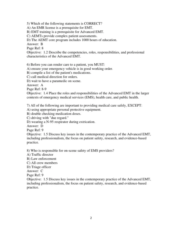 Test Bank For Advanced Emt A Clinical Reasoning Approach 2nd Edition Melissa Alexander