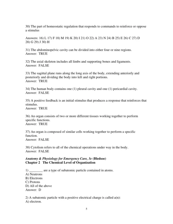 Test Bank For Anatomy & Physiology For Emergency Care 3rd Edition Bryan E. Bledsoe 5 Test Bank For Anatomy & Physiology For Emergency Care 3rd Edition Bryan E. Bledsoe