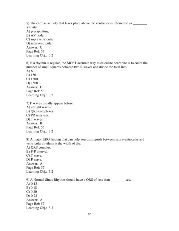Test Bank For Basic Arrhythmias 8th Edition Gail Walraven