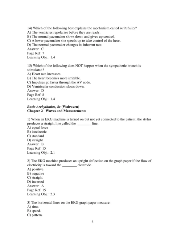 Test Bank For Basic Arrhythmias 8th Edition Gail Walraven