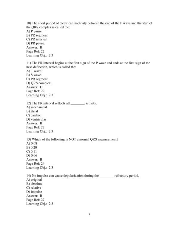 Test Bank For Basic Arrhythmias 8th Edition Gail Walraven