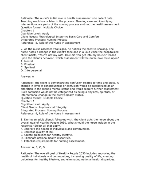 Test Bank For Bates' Nursing Guide To Physical Examination And History Taking Third Edition Beth Hogan Quigley