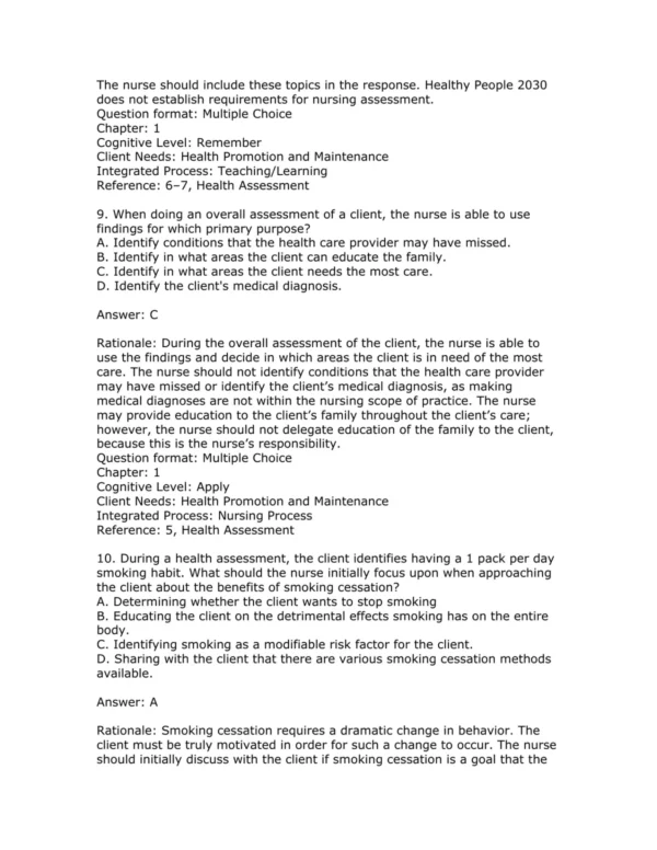 Test Bank For Bates' Nursing Guide To Physical Examination And History Taking Third Edition Beth Hogan Quigley