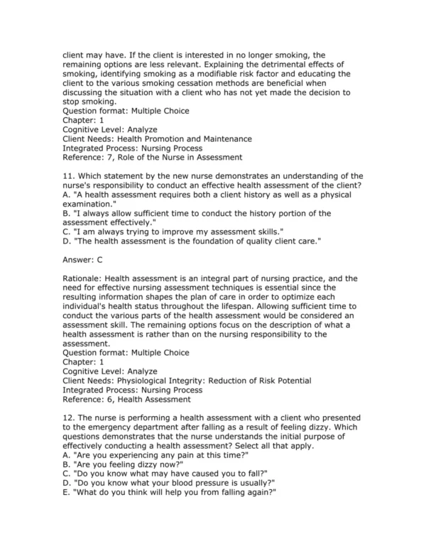 Test Bank For Bates' Nursing Guide To Physical Examination And History Taking Third Edition Beth Hogan Quigley