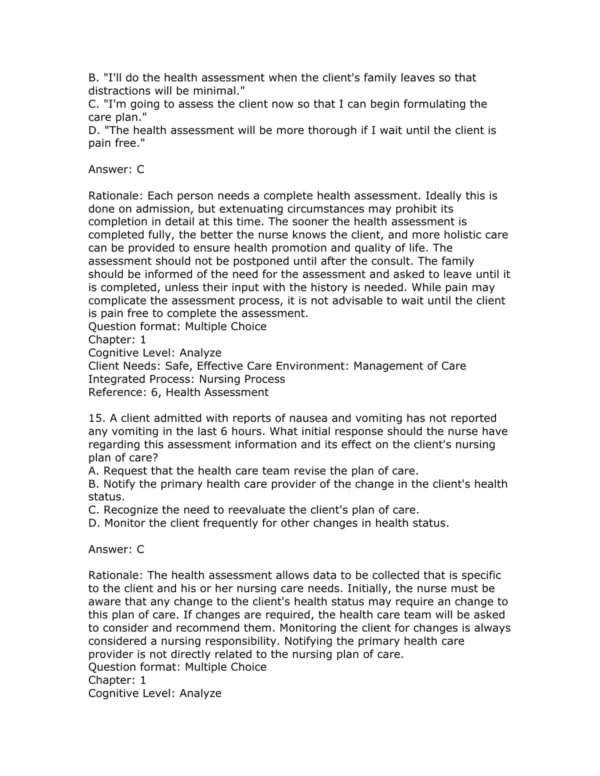 Test Bank For Bates' Nursing Guide To Physical Examination And History Taking Third Edition Beth Hogan Quigley