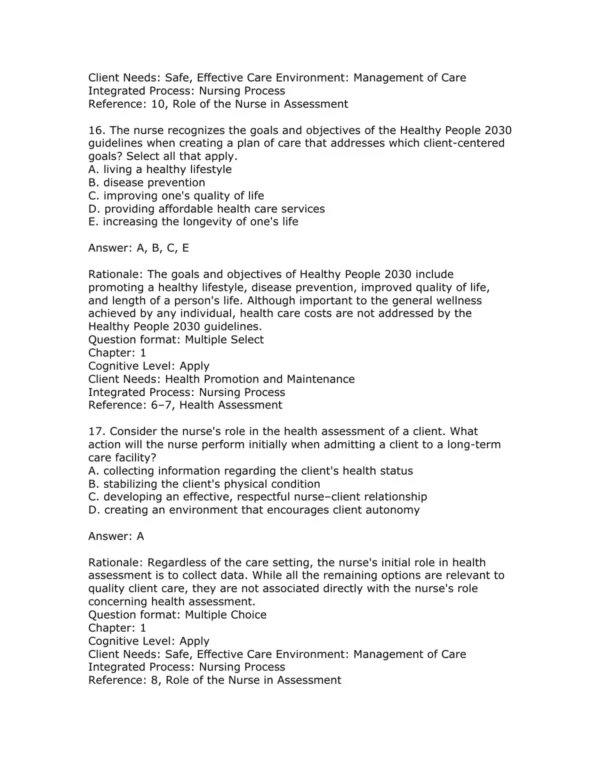 Test Bank For Bates' Nursing Guide To Physical Examination And History Taking Third Edition Beth Hogan Quigley