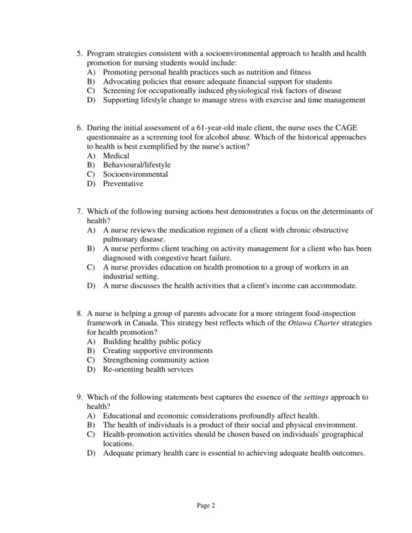 Test Bank For Canadian Jensen's Nursing Health Assessment A Best Practice Approach Enhanced Reprint Tracey C. Stephen