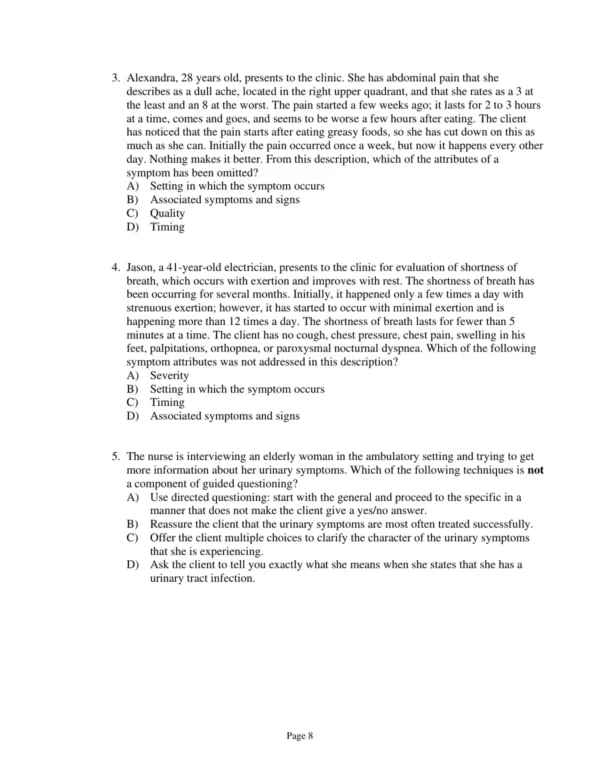 Test Bank For Canadian Jensen's Nursing Health Assessment A Best Practice Approach Enhanced Reprint Tracey C. Stephen