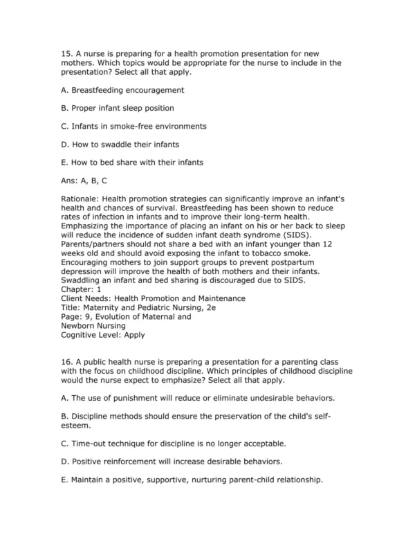 Test Bank For Canadian Maternity And Pediatric Nursing 2nd Edition Jessica Webster 9 Test Bank For Canadian Maternity And Pediatric Nursing 2nd Edition Jessica Webster